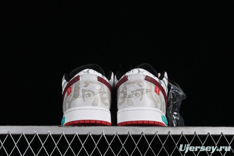 Nike Air Jordan 1 Low AJ1 CNY Year of the Dragon Limited Edition 'Mischievous Panda' Retro Basketball Shoes - 553558-066