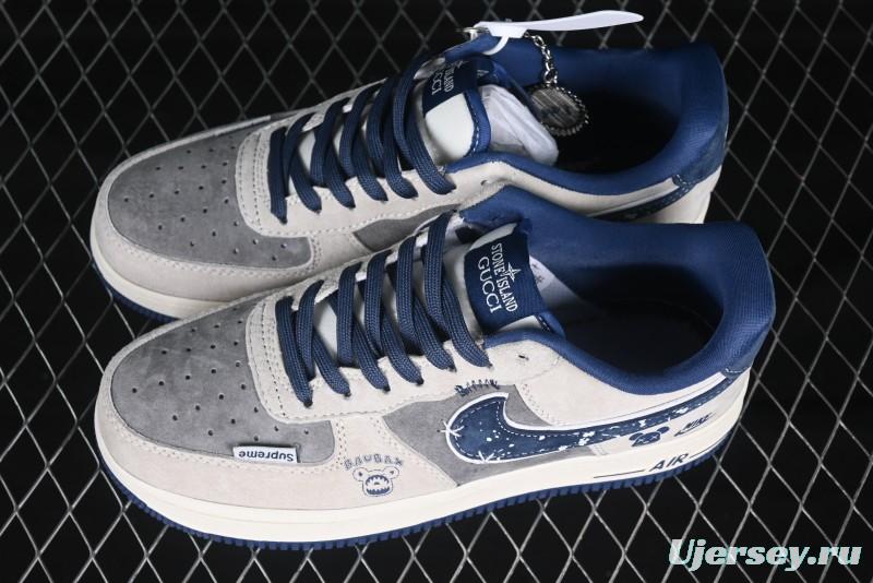Nike Air Force 1 '07 Low Collaboration with Violent Bear - Snow Grey Pigskin Edition - KK1988-053