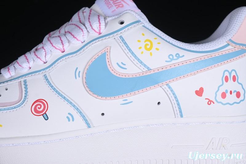 Nike Air Force 1 '07 Low Valentine's Day Limited Edition 2D Hand-Painted Graffiti Lollipop Casual Sneakers - TY0301-111