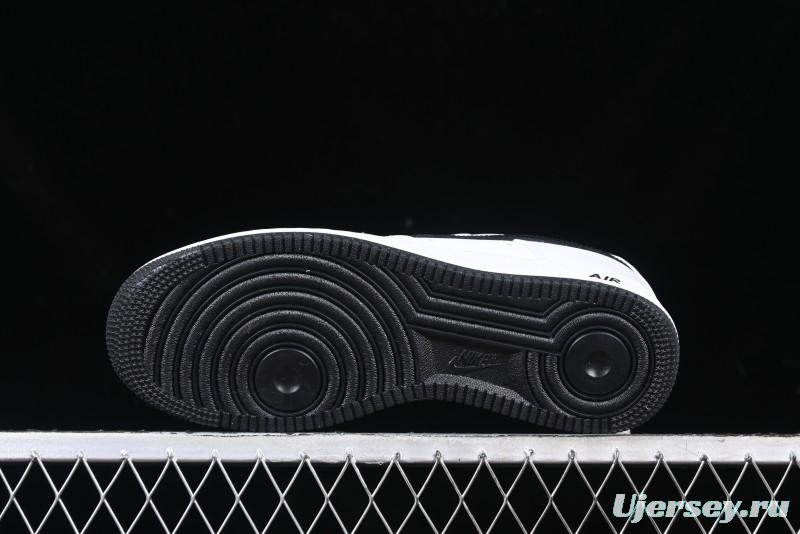 Nike Air Force 1 '07 Low White Black Swoosh Casual Sneakers - 315122-103