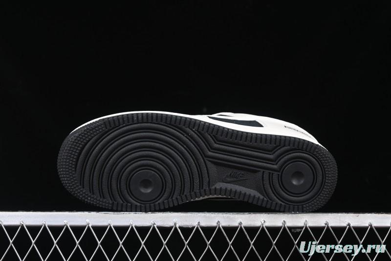 Nike Air Force 1 '07 Low Supreme Collaboration - Beige Black Double Swoosh Casual Sneakers - DF0188-019
