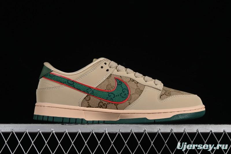 Nike SB Dunk Low Gucci Collaboration - Anniversary High-End Customized Low-Top Casual Sneakers - DQ1098-357
