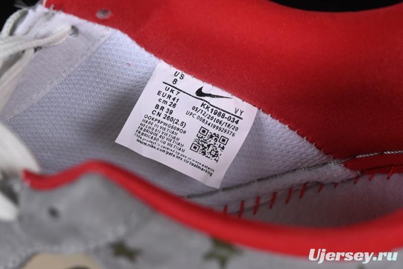 Nike Air Force 1 '07 Low Stussy Collaboration Olive Green Star Low-Top Casual Sneakers - KK1988-034