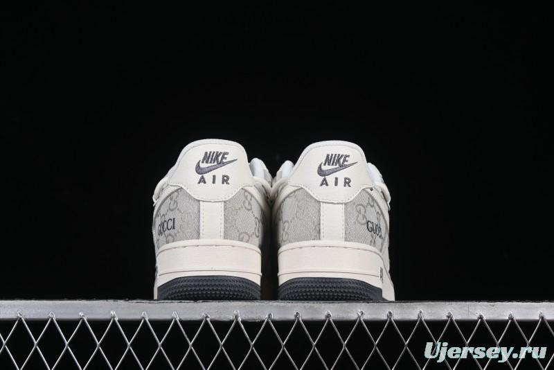 Nike Air Force 1 '07 Low Gucci Collaboration Smoke Gray Drawstring Casual Sneakers - SJ1198-105