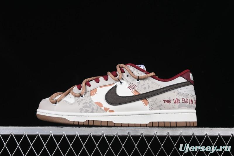 Nike Dunk Low Retro Vintage Distressed Graffiti Deconstructed Casual Sneakers - FB7160-161