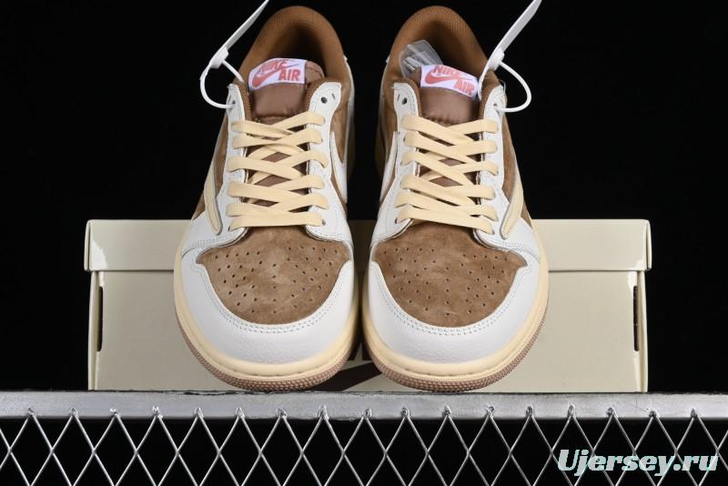 Nike Travis Scott x Air Jordan 1 Low OG AJ1 Reverse Swoosh Sneakers - DM7866-106