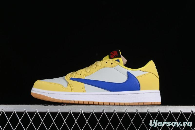 Nike Travis Scott x Air Jordan 1 Low OG Retro Sneakers with Reverse Swoosh - DZ4137-700