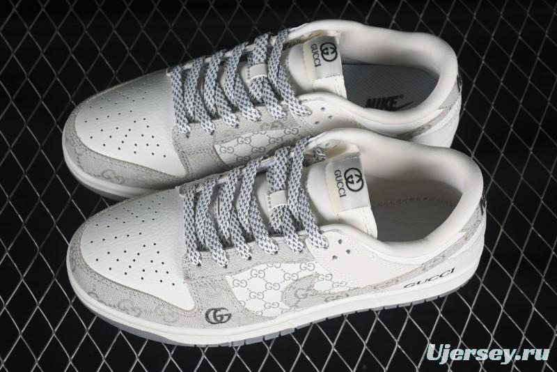 Nike SB Dunk Low Gucci Collaboration Beige Grey Denim Anniversary Custom Low-Top Casual Sneakers - CH8311-239