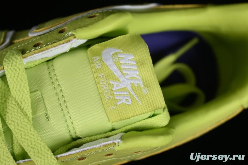 Nike CPFM x Nike Air Force 1 '07 Low Casual Sneakers in Lemon Green with SUNSHINE Design - DC4457-300