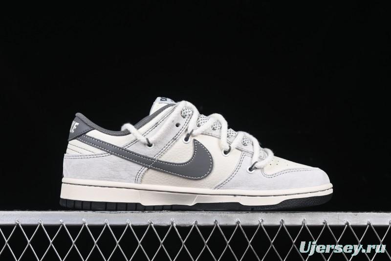 Nike SB Dunk Low The North Face x Supreme Collaboration Light Gray Hook Anniversary Custom Low-Top Casual Skate Shoes - YX5066-230