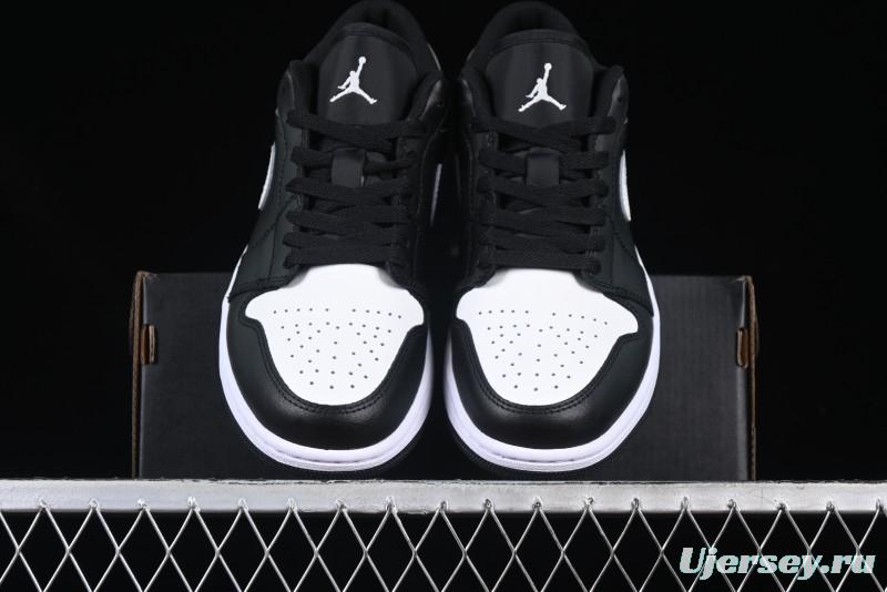 Nike Air Jordan 1 Low Retro Basketball Shoes in Black and White - 553558-043