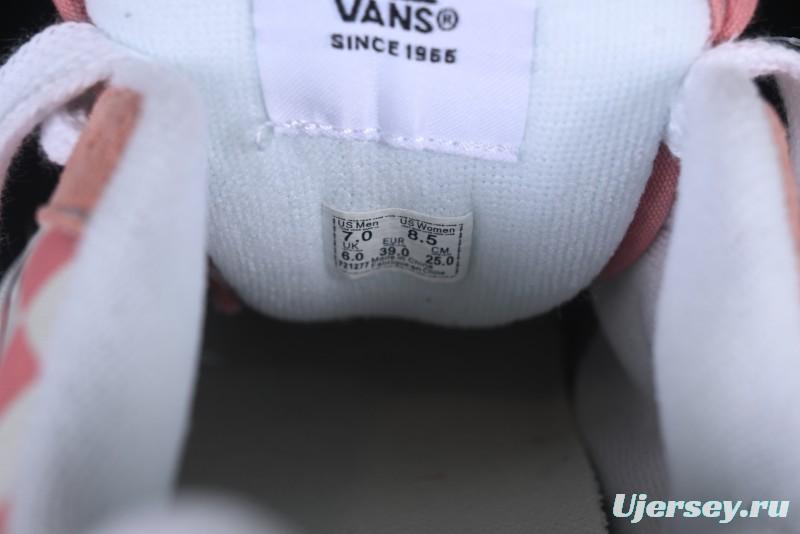 Vans Knu Skool Low Top Comfortable Slip Resistant Wear Resistant Casual Sneakers in Pink Checker - VN0009QCREV