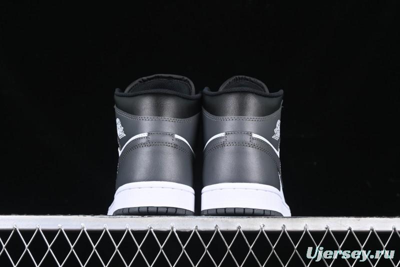 Nike Air Jordan 1 Mid AJ1 White Black Gray Culture Leisure Sneakers - DQ8426-001