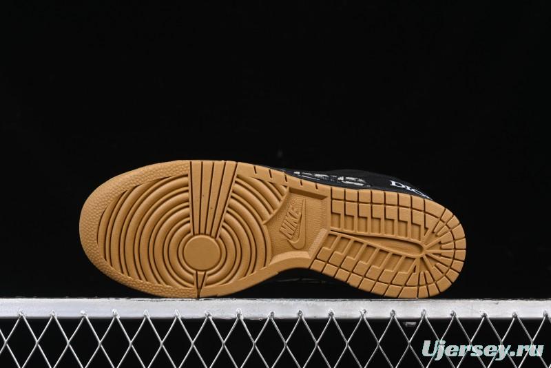 Nike SB Dunk Low APE Collaboration - Camouflage Black Swoosh Anniversary Custom Low-Top Casual Sneakers - KK1333-017
