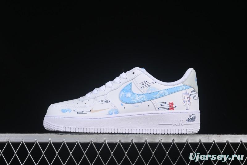 Nike Air Force 1 '07 Low Casual Sneakers with Erciyuan Hand-Painted Graffiti Lingzhu Aobing Design - HF0022-010