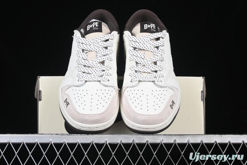 Nike Travis Scott x Fragment Design x Air Jordan 1 Low OG SP AJ1 Bape Collaboration Sneakers - AG3702-807