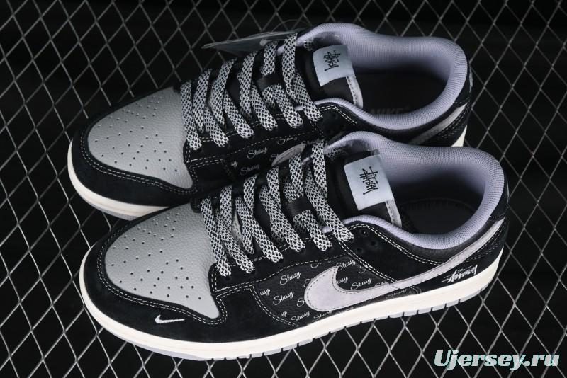 Nike SB Dunk Low Stussy Shadow Grey Anniversary Custom Low-Top Casual Skate Shoes - XX3168-201