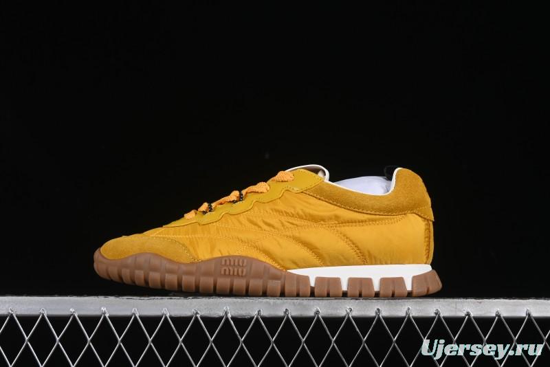 Miu Miu Suede Round Toe Lace-Up Women's Low-Top Casual Shoes - 99D4