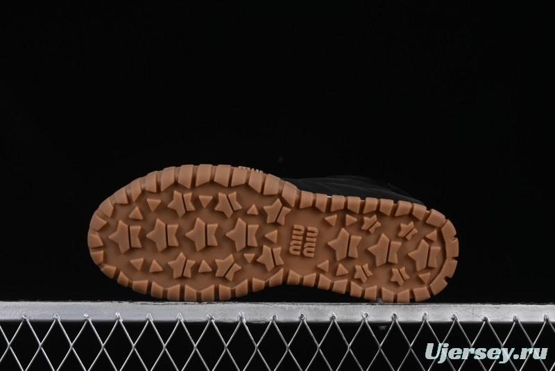 Miu Miu Suede Round Toe Lace-Up Women's Low-Top Casual Shoes - 99D4