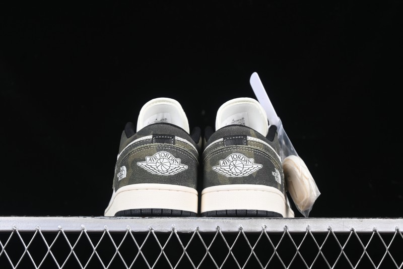 Nike Air Jordan 1 Low AJ1 The North Face Collaboration Dark Camouflage Custom High-End Retro Basketball Shoes - DM9188-013