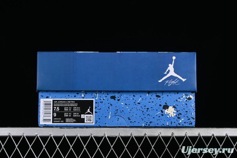 Nike Air Jordan 4 Retro Basketball Shoes Blastoise Collaboration - 308797-105