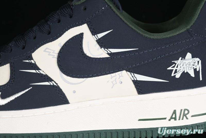 Nike Air Force 1 '07 Low Stussy Collaboration Explosive Blue Low-Top Casual Sneakers - KK1988-040