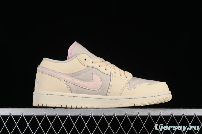Nike Air Jordan 1 Low AJ1 Khaki Pink Low-Top Lifestyle Basketball Shoes - FQ1925-100