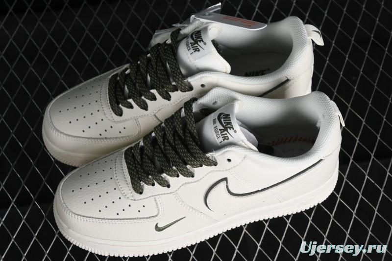 Nike Air Force 1 '07 Low Classic Military Green Mini Swoosh Starry Sky Casual Sneakers - MJ0319-022