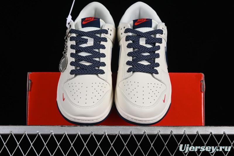 Nike Supreme x SB Dunk Low Balenciaga Collaboration - Off White Blue Canvas Anniversary High-End Custom Low-Top Casual Sneakers - XX2025-310