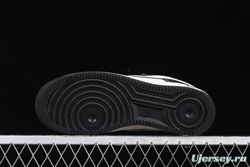 Nike Air Force 1 '07 Low Stussy Collaboration Black & White Swoosh Casual Sneakers - XZ6188-081