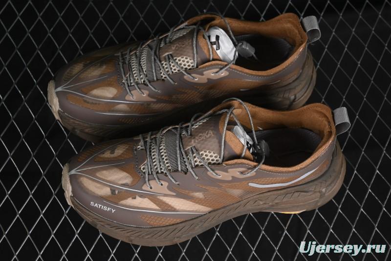 HOKA ONE ONE Satisfy Running Mafate Trail Low-Cut Cushioned Outdoor Hiking Shoes - 1157050 RBBR