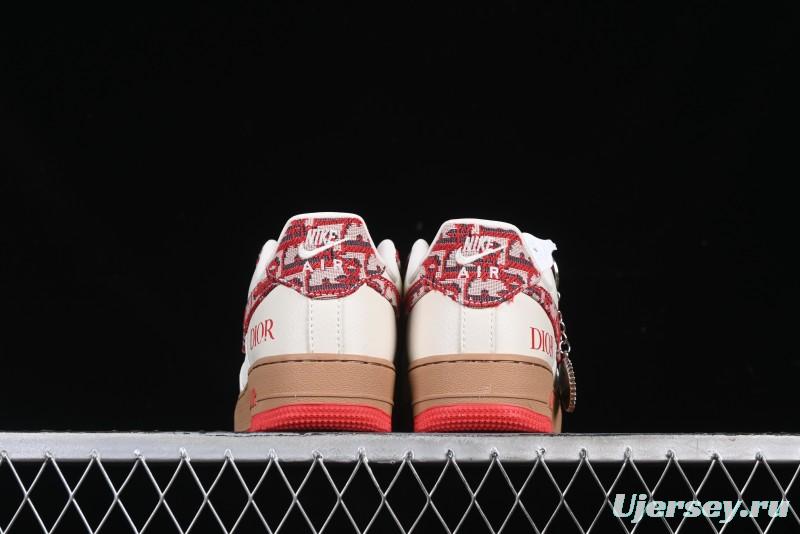 Nike Air Force 1 '07 Low Dior Collaboration Beige Floral Low-Top Casual Sneakers - KK1988-049