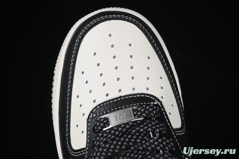 Nike Air Force 1 '07 Low Stussy Supreme Collaboration Dual-Tone Black Red Logo Low-Top Casual Sneakers - HH7518-043