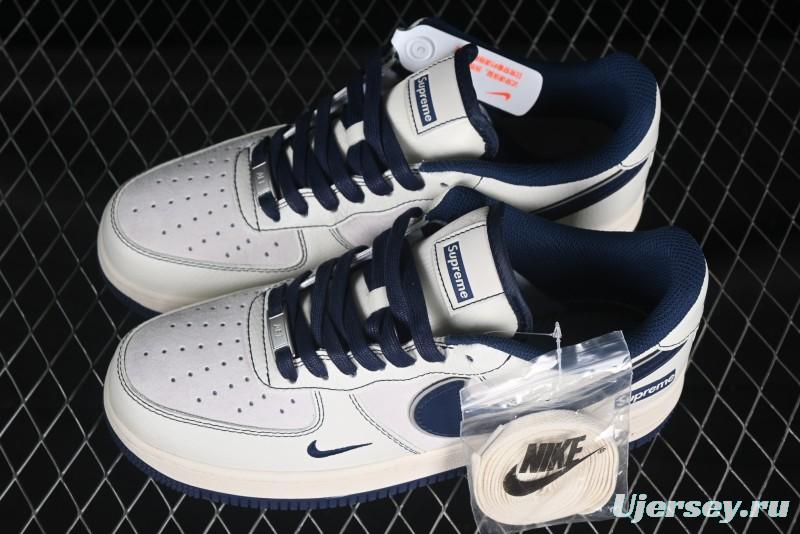 Nike Air Force 1 '07 Low Supreme Collaboration Navy Blue Line Low-Top Casual Sneakers - XZ6188-019