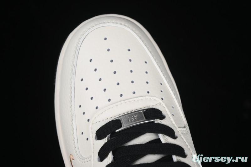 Nike Air Force 1 '07 Low Stussy Collaboration Rose Gold Embroidery Low-Top Casual Sneakers - XZ6188-720