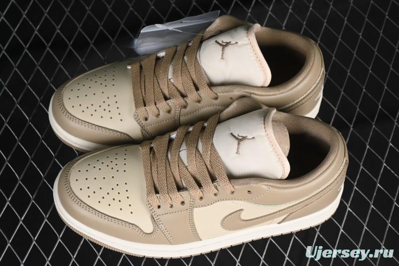 Nike Air Jordan 1 Low AJ1 Wheat Color Low-Top Casual Sneakers - DC0774-203