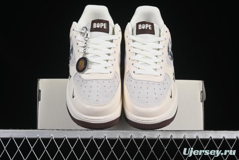 Nike Air Force 1 '07 Low Bape Camouflage Swoosh Beige Casual Sneakers - DF0188-030