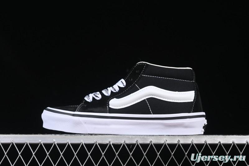 Vans HommeGirls x Vans Sk8-Mid Fashion Casual Mid-Top Canvas Sneakers with Bold Side Stripes - VN000NBNCJK