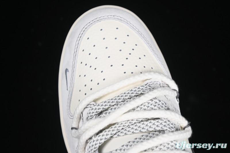 Nike SB Dunk Low The North Face x Supreme Collaboration Light Gray Hook Anniversary Custom Low-Top Casual Skate Shoes - YX5066-230