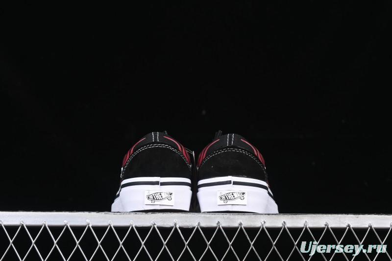 Vans Old Skool Flame Red Low-Top Casual Skate Shoes - VN000CQDBA5