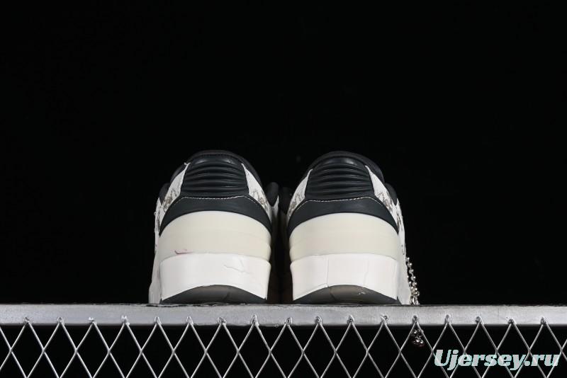 Nike Air Jordan 2 Retro AJ2 Low Top Basketball Shoes with Phoenix Embroidery Dragon Year Limited Edition - FJ5736-100