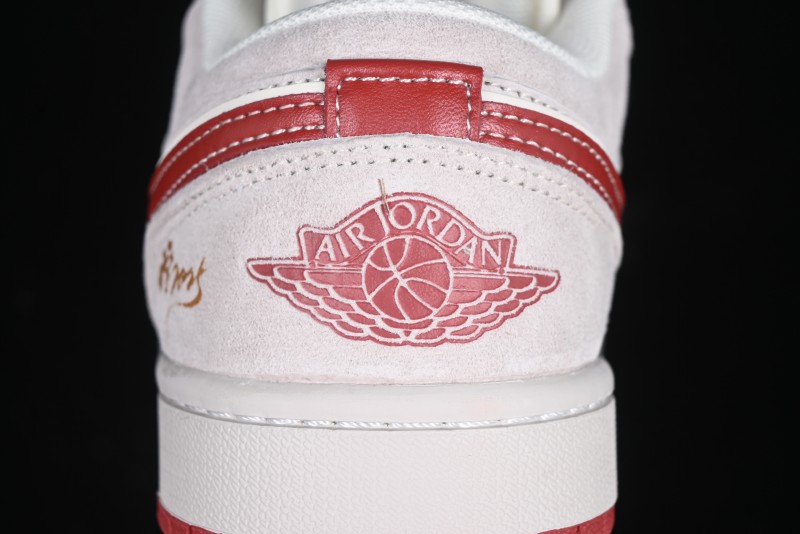 Nike Air Jordan 1 Low Retro Basketball Shoes Snake Year Limited Edition with Red Swoosh - XX3318-513