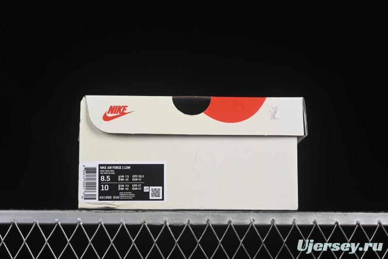 Nike Air Force 1 '07 Low Dior Collaboration Burgundy Low-Top Casual Sneakers - KK1988-046