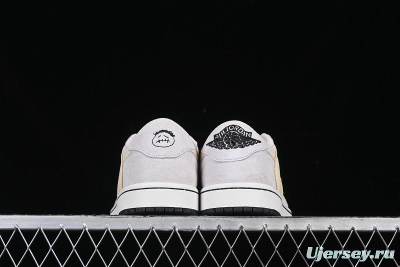 Nike Travis Scott x Air Jordan 1 Low OG AJ1 Reverse Swoosh Collaboration Sneakers - DM7866-812