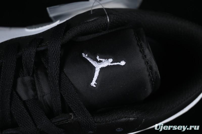 Nike Air Jordan 1 Low AJ1 Basketball Shoes in Black White Silver - 553558-131