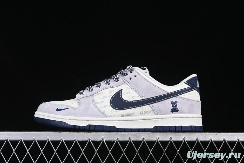 Nike SB Dunk Low Violent Bear Collaboration Deep Blue Pig 8th Anniversary High-End Custom Low-Top Casual Skate Shoes - DJ2024-104