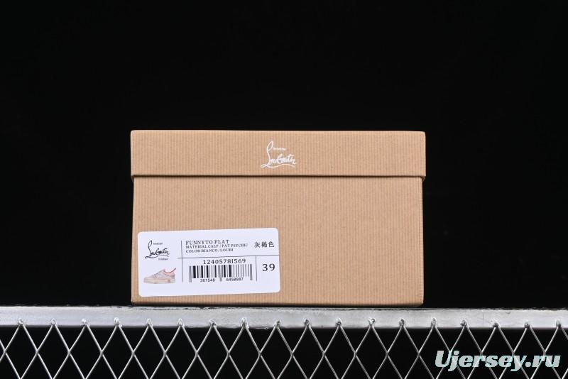 Christian Louboutin Funnyto Flat Comfortable Fashion Low Top Sneakers in Taupe - X.D4