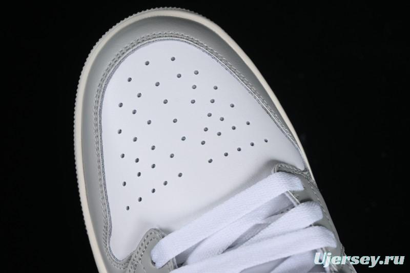 Nike Air Jordan 1 Low AJ1 White Grey Low-Top Lifestyle Basketball Shoes - DC0774-103