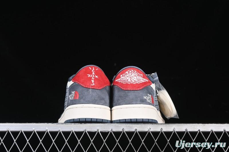 Nike Travis Scott x Fragment Design x Air Jordan 1 Low OG SP AJ1 CDG White Grey Low Top Casual Sneakers - DM9288-005