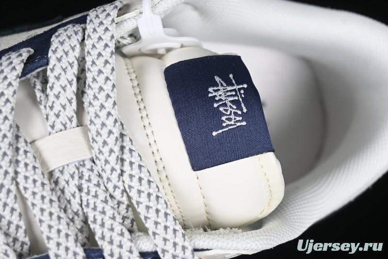 Nike SB Dunk Low Stussy Collaboration Black Blue Suede Anniversary Custom Low-Top Casual Skate Shoes - XS1086-013